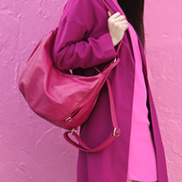 Cole Haan Handbags - COLE HAAN Hot Pink Hobo Shoulder Tote Handbag